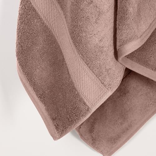 Superior Egyptian Cotton Plush Absorbent, Bath Towel Set of 2, Muted Mauve