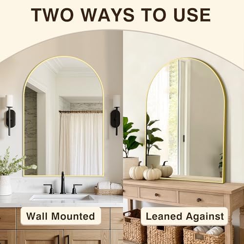 Arched Bathroom Vanity Mirror for Over Sink, 2 Pack 36”x24”, Gold