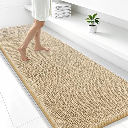 Smiry Bathroom Rugs 59X24, Luxury Chenille Extra Soft Absorbent Bath Mat
