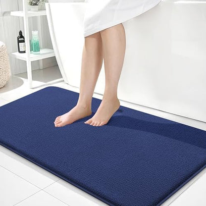 OLANLY Memory Foam Bathroom Runner Rugs 44x24, Long Mats, Twilight Sapphire