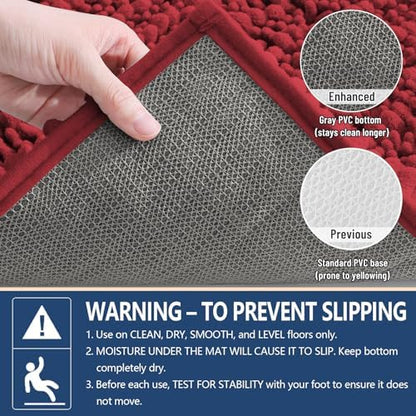 Arotive Bathroom Rugs Mat 30x17, Soft Absorbent Chenille Shaggy Bath Mat