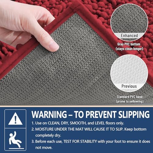 Arotive Bathroom Rugs Mat 54x24, Soft Absorbent Chenille Shaggy Bath Mat