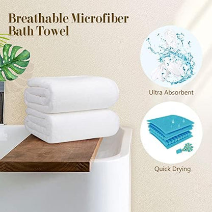 Orighty Bath Towels, Soft Feel Bath Towel, 4 Pack (27'' x 54'')
