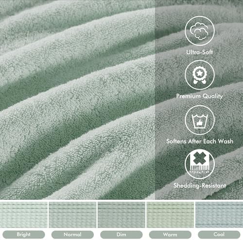 Madison Park 800GSM 100% Cotton Bathroom Bath Towel Set of 8, Seafoam