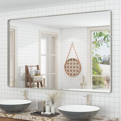 60x36 Inch Silver Bathroom Mirror for Vanity