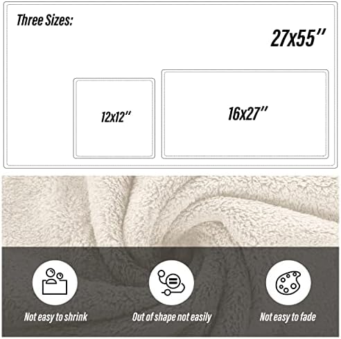 MOONQUEEN Ultra Soft Towel Set-Quick Drying - 2 Bath Towels 2 Hand Towels 2 Washcloths-Microfiber Coral Velvet Highly Absorbent Towel for Bath Fitness,Bathroom,Sports,Yoga, Travel(Cream, 6 Pcs)