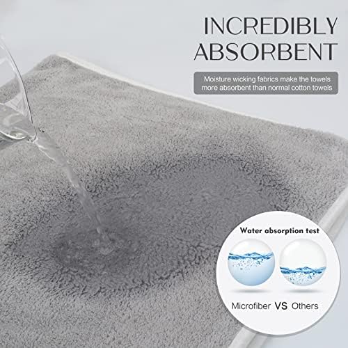 KinHwa Hand Towels for Bathroom, Microfiber Face Towels, 16x30 Inch, 4 Pack