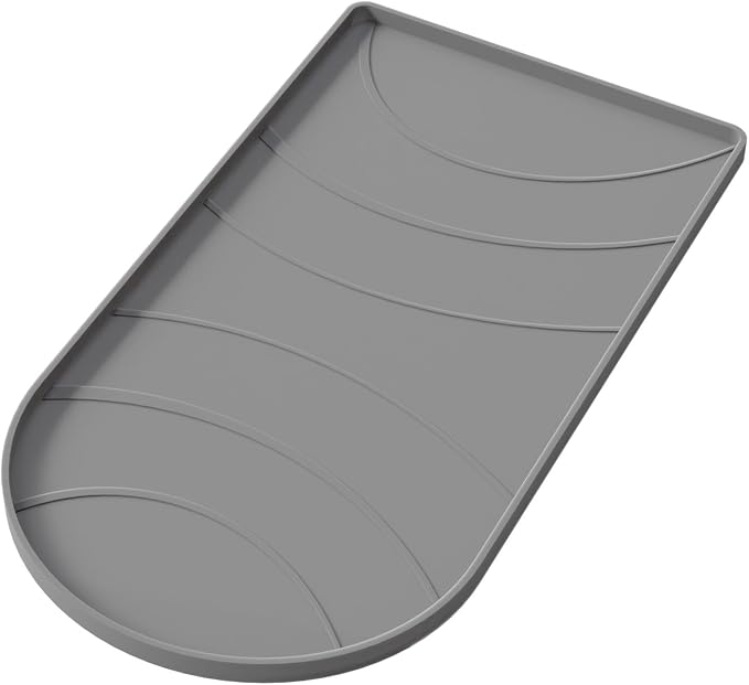 Silicone Coffee Mat,15.8"x 7.8"in Bar Mat for Countertop,Heat-Resistant,Non-Slip,Leak-Proof,Fit for Coffee Maker/Espresso Machine-Grey