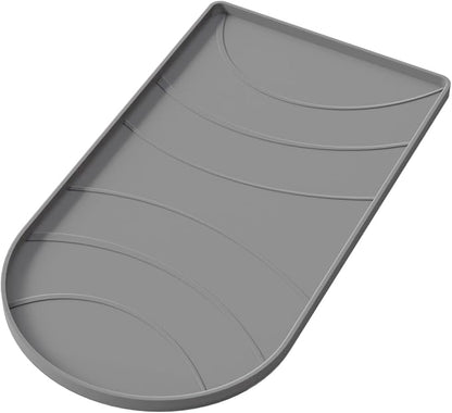 Silicone Coffee Mat,15.8"x 7.8"in Bar Mat for Countertop,Heat-Resistant,Non-Slip,Leak-Proof,Fit for Coffee Maker/Espresso Machine-Grey