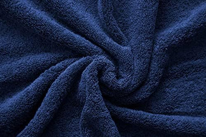 American Veteran 100% Cotton Turkish 6 Piece Luxury Towel Set - 2 Bath, 2 Hand, 2 Washcloths in Navy Blue