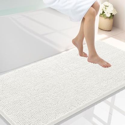Smiry Bathroom Rugs 45X27, Luxury Chenille Extra Soft Absorbent Bath Mat