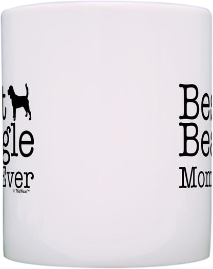 ThisWear Dog Lover Gifts Best Beagle Mom Ever Animal Pet Owner Rescue Gift 11oz Ceramic Coffee Mug with Handle