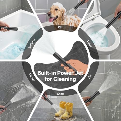 Veken All Metal 10" Luxurious Rain Shower Head with Handheld Spray,Square