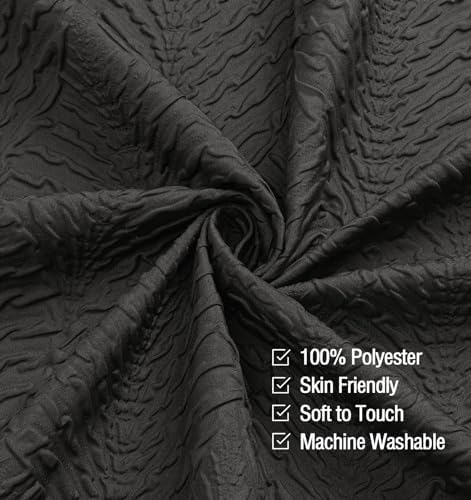Gibelle Ombre Black Shower Curtain for Bathroom, Farmhouse Bath Curtain 72x72