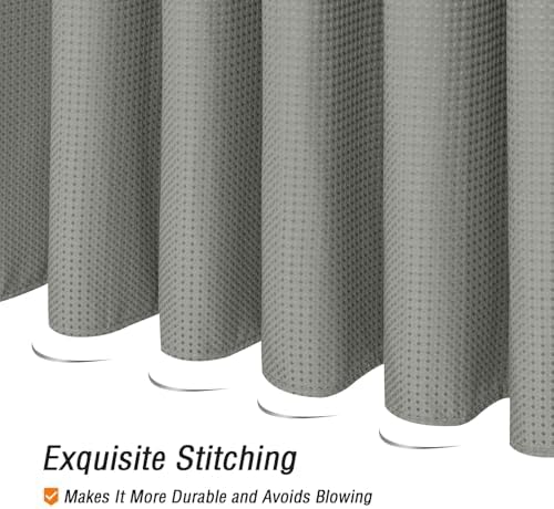 Gibelle 230GSM Heavy Duty Fabric Grey Shower Curtain, 72 X 72