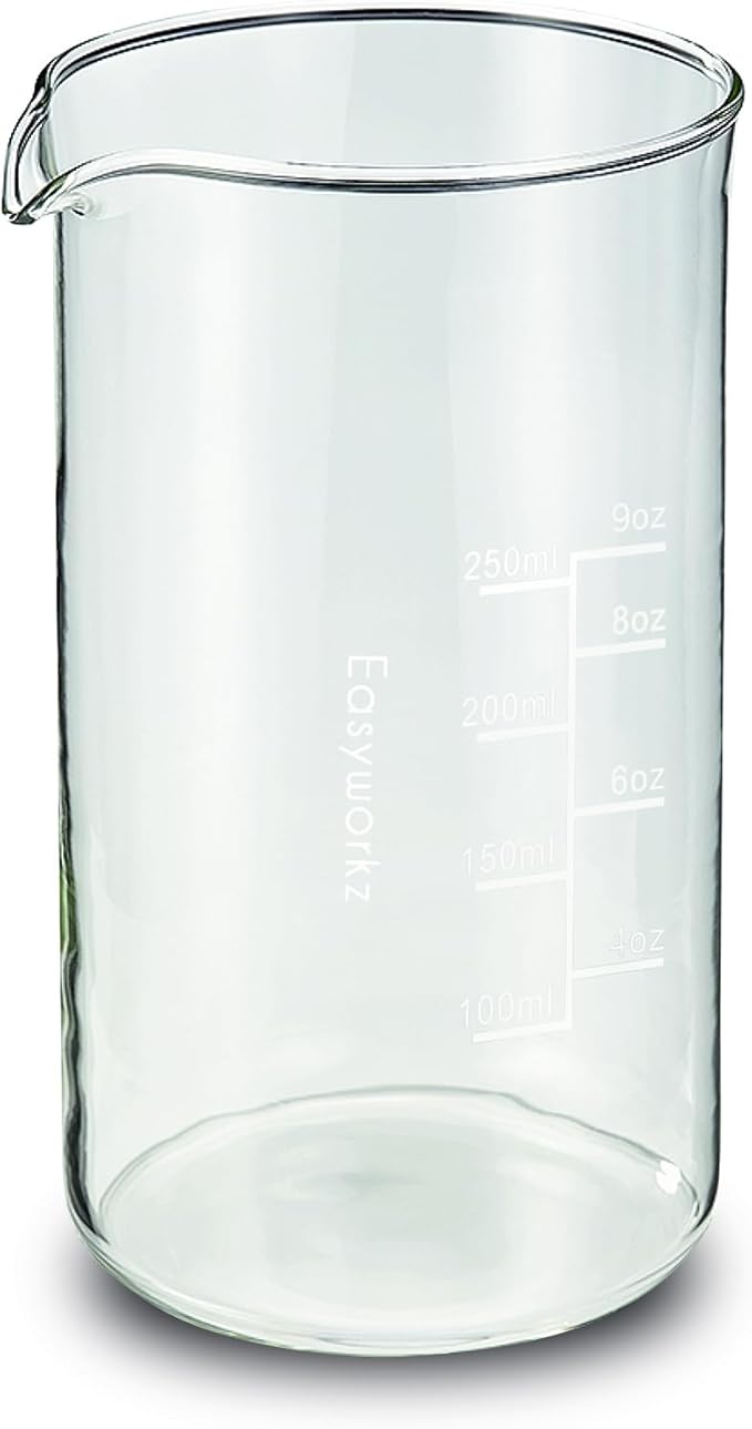 Easyworkz Borosilicate Glass Replacement Beaker for 12oz French Press Coffee Maker