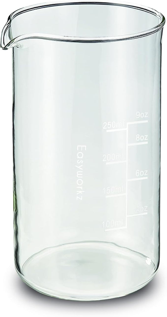 Easyworkz Borosilicate Glass Replacement Beaker for 12oz French Press Coffee Maker