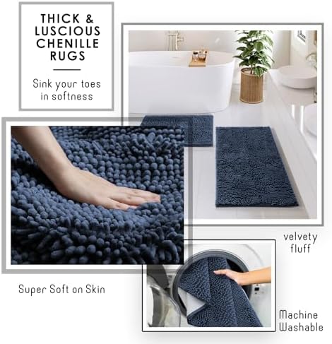 Clara Clark Bathroom Set, Bathroom Sets with Shower Curtain and Rugs