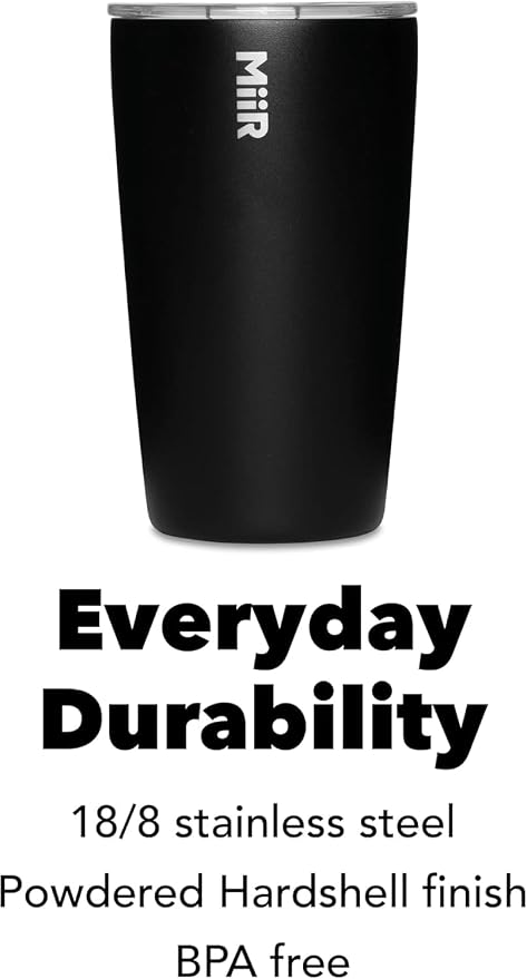 MiiR Tumbler, 16oz | Insulated Stainless Steel with Press Fit Slide Lid – Splash Proof Design, Holds Hot & Cold Beverages, Cup Holder Compatible