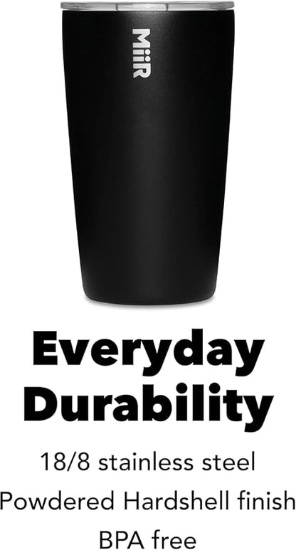 MiiR Tumbler, 16oz | Insulated Stainless Steel with Press Fit Slide Lid – Splash Proof Design, Holds Hot & Cold Beverages, Cup Holder Compatible