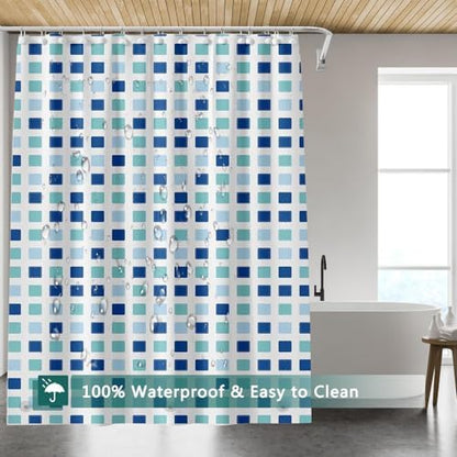 Shower Curtain Liner, 100% Waterproof Peva Shower Curtains with 3 Duty Heavy Bottom Magnets and 12 Rust Proof Grommets, 72x72 Weighted Shower Liner for Shower Stall, Bathtubs