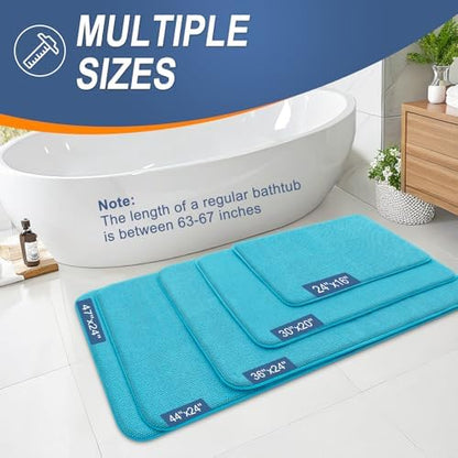 OLANLY Thick Memory Foam Bathroom Rugs 30x20, Absorbent Bath Mat, Aqua Sky