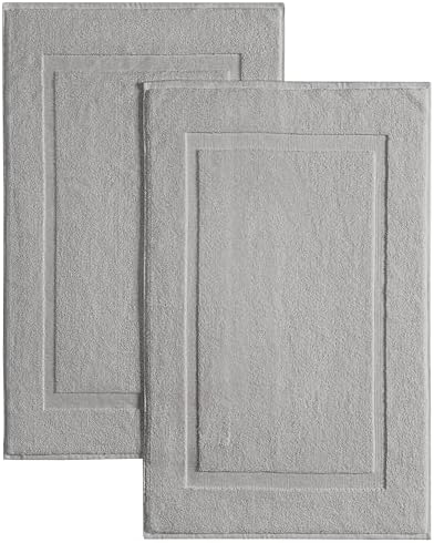 Casual Living Bath Mat Set, Ring-Spun Cotton, 2-Piece, 34" x 21", Grey