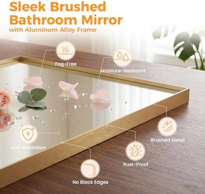Sweetcrispy Bathroom Mirrors, Vanity Mirror, Wall Mount, 24x36 Inch