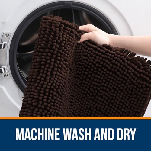 OLANLY Bathroom Runner Rugs 59x24, Extra Soft Absorbent Chenille Bath Rugs