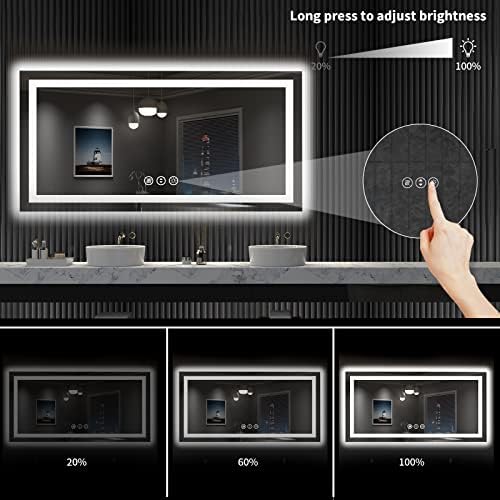 LOAAO 55"X30" LED Bathroom Mirror with Lights, UL Listed
