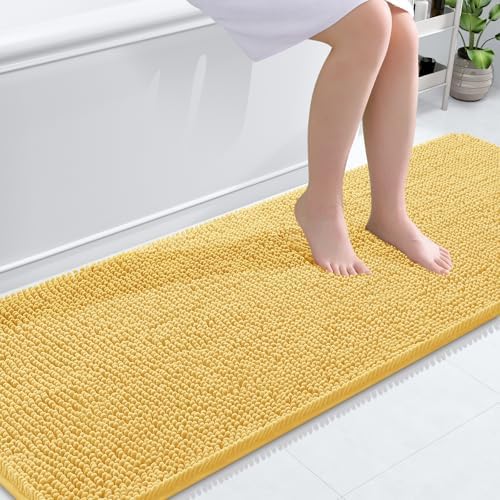OLANLY Bathroom Runner Rugs 70x24, Extra Soft Absorbent Chenille Bath Rugs