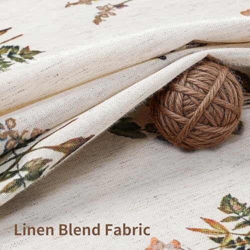 Colorful Star Farmhouse Floral Linen Shower Curtain, Vintage Boho Shower Curtain for Bathroom, French Country Pattern Waterproof Bathroom Curtains, 36" W x 72" L