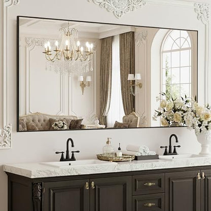 FICTOR Bathroom Vanity Mirror for Over Sink, 60" x 36", Black
