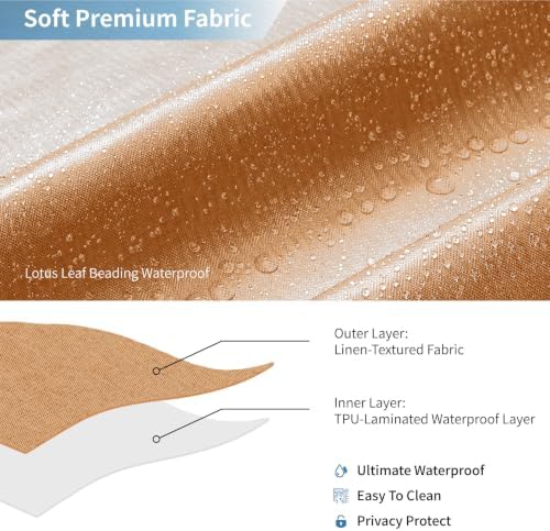 Waterproof Fabric Shower Curtain,No Liner Needed,72x72,Orange