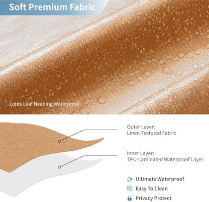 Waterproof Fabric Shower Curtain,No Liner Needed,72x72,Orange