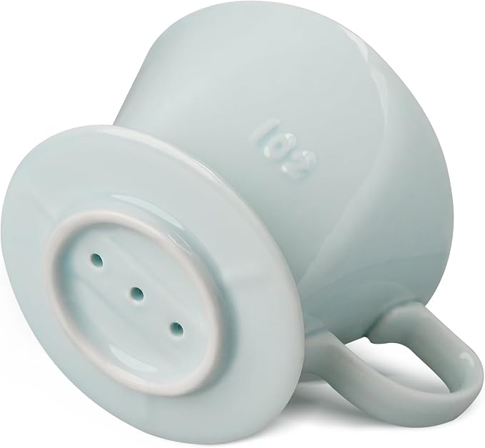 hailanbao Handmade Pour Over Ceramic Coffee Dripper - Authentic Brewing Experience for Camping, Office, and Home (Blue)
