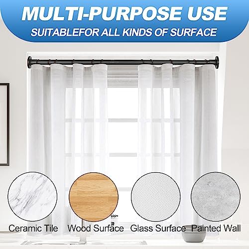 CorkLatta 2 Pack Heavy Duty Black Shower Curtain Rod 31 to 68 Inch