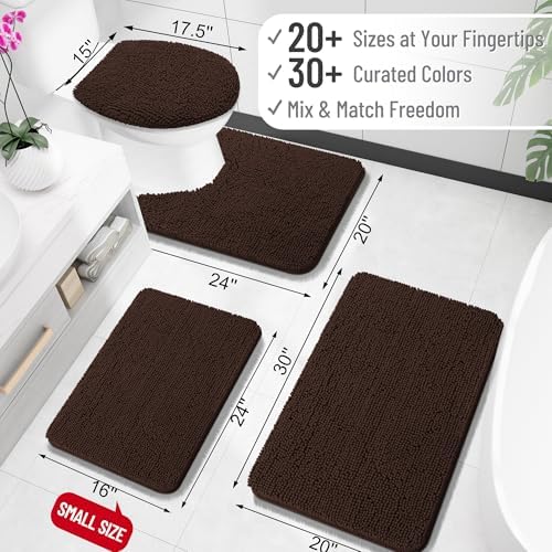 OLANLY Small Bathroom Rugs 30x18, Extra Soft Absorbent Chenille Bath Rugs