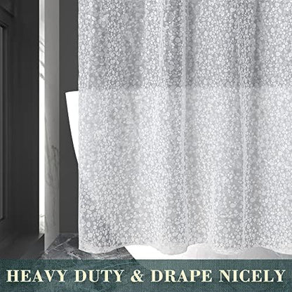No Hook Shower Curtain or Liner, Standard Size 71 x 74, Pebble