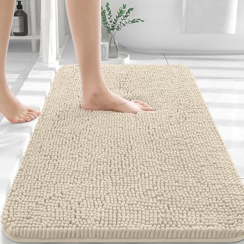 OLANLY Bathroom Rugs 36x24, Extra Soft Absorbent Chenille Bath Rugs