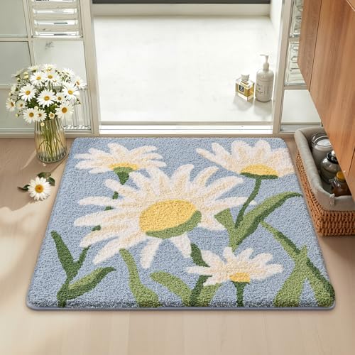LUMI Square Bathroom Rug 32x32, Soft Absorbent Bath Mat, Non Slip
