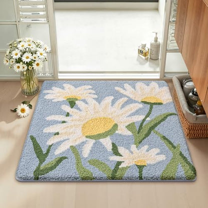 LUMI Square Bathroom Rug 32x32, Soft Absorbent Bath Mat, Non Slip