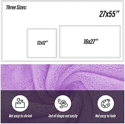 MOONQUEEN Ultra Soft Towel Set-Quick Drying - 2 Bath Towels 2 Hand Towels 2 Washcloths-Microfiber Coral Velvet Highly Absorbent Towel for Bath Fitness,Bathroom,Sports,Yoga, Travel(Purple, 6 Pcs)