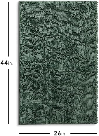Hearth & Harbor Bathroom Rugs, Chenille Bath Mat - Machine Washable Bath Mats for Bathroom Non-Slip Backing Rubber, Quick Dry Bathroom Mat