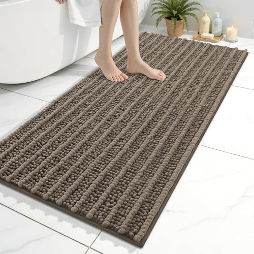 Arotive Bathroom Rugs Mat 47x24, Soft Absorbent Chenille Shaggy Bath Mat