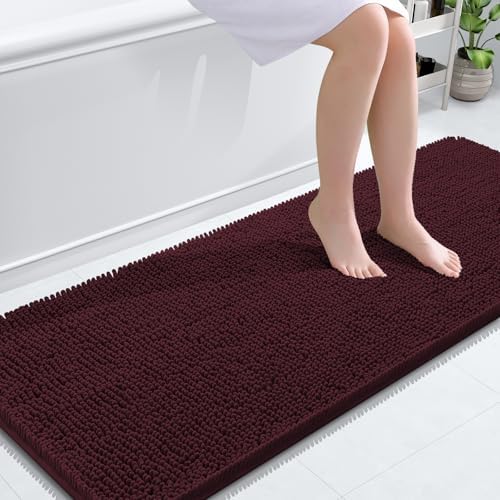 OLANLY Bathroom Runner Rugs 59x24, Extra Soft Absorbent Chenille Bath Rugs