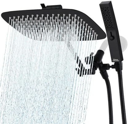 G-Promise All Metal 12" Rain Shower Head with Handheld for Bathroom Upgrade