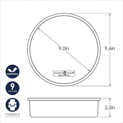 Nordic Ware Brilliant™ Colorful Bakeware 9-Inch Round Pan, Nonstick made without PFAS or PTFE for safe cooking; Reinforced steel rim prevents warping