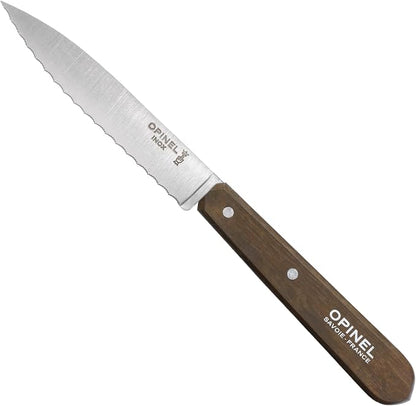 OPINEL Les Essentials - Small Kitchen 4 Piece Knife Set - Paring, Serrated, Peeler, Vegetable Knife, Corrosion Resistant High Carbon Steel, Made in France (50s)