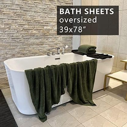 YTYC 39x78 Bath Sheet,Towel for Bathroom,Olive Green,1-Piece
